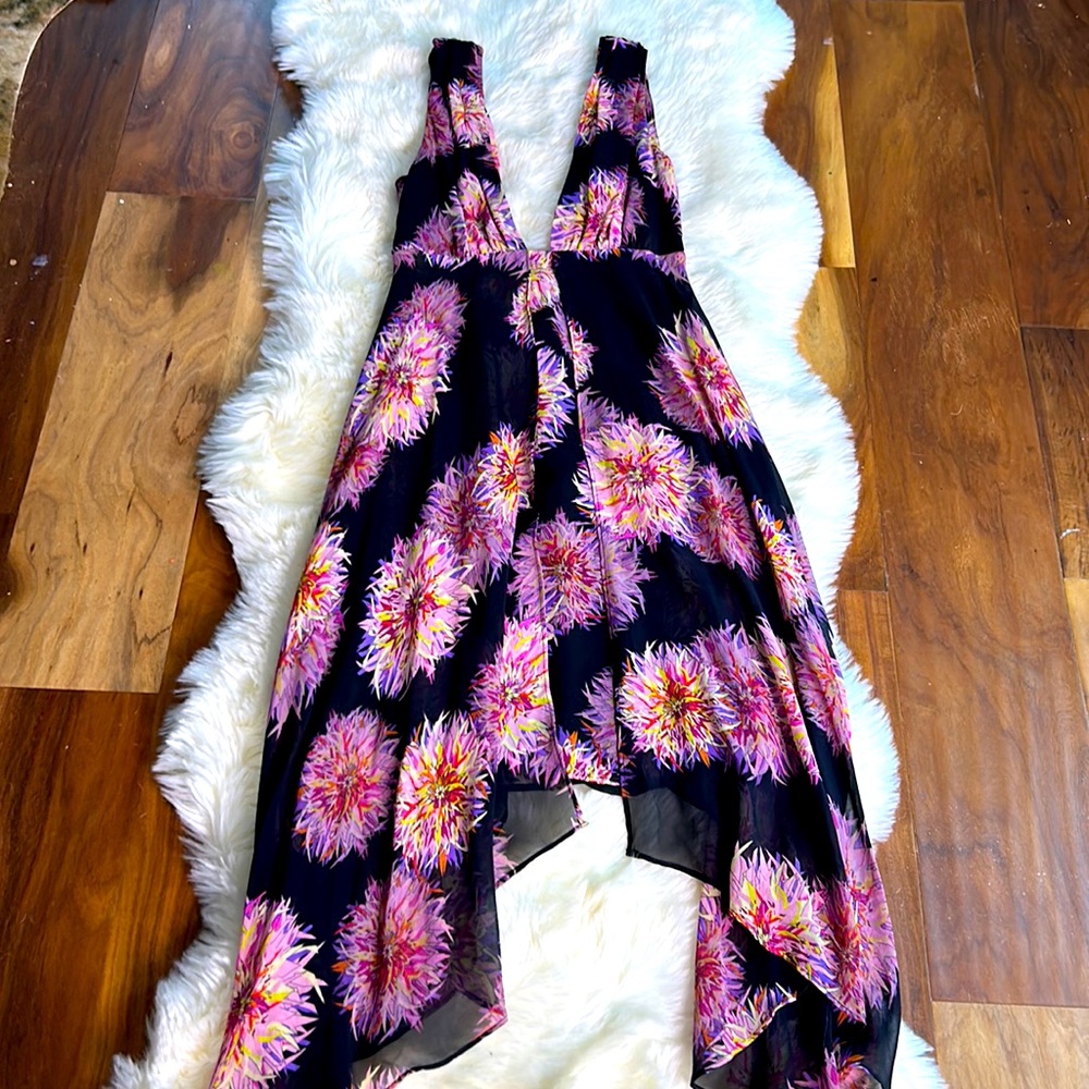 Vintage Sheri Bodell silk georgette butterfly dress. Size 4